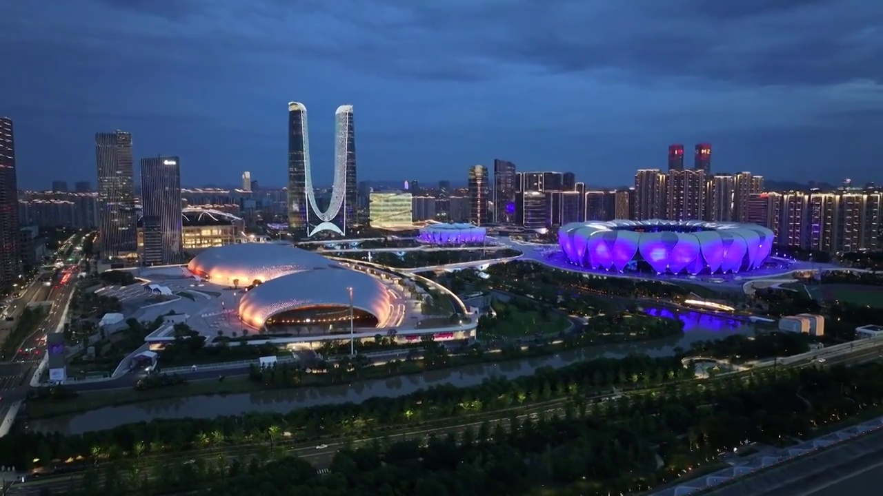 杭州亚运会奥体中心体育馆视频素材