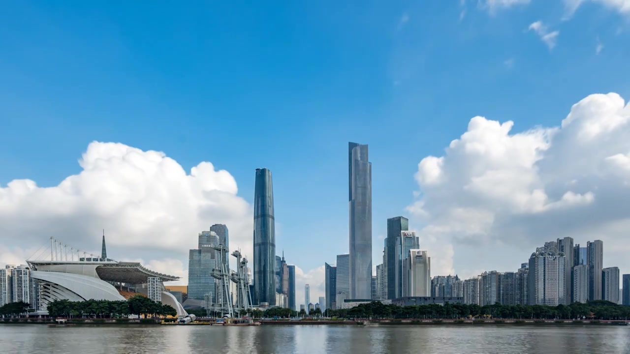 4k  广州cod城市景观街景视频素材