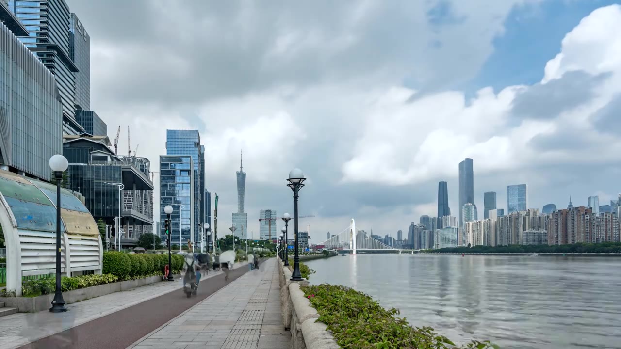 4k  广州cod城市景观街景视频素材