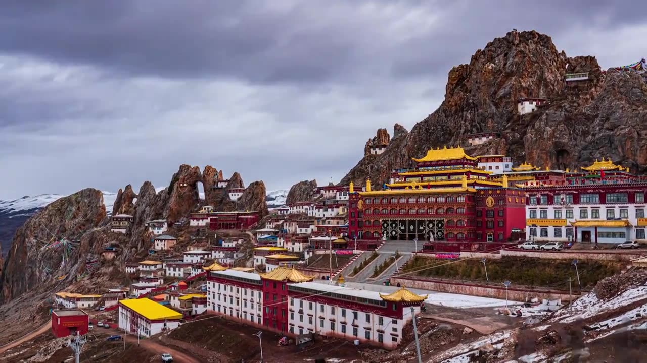 西藏昌都孜珠寺延时视频素材