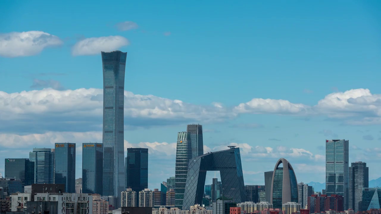 北京CBD中国尊特写白天延时是视频视频下载