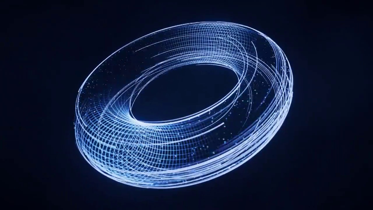 流动的粒子与线条3D渲染视频素材
