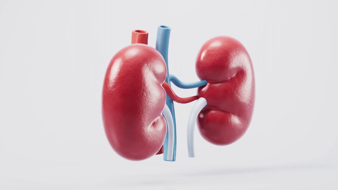 肾脏器官医疗概念循环动画3D渲染视频素材