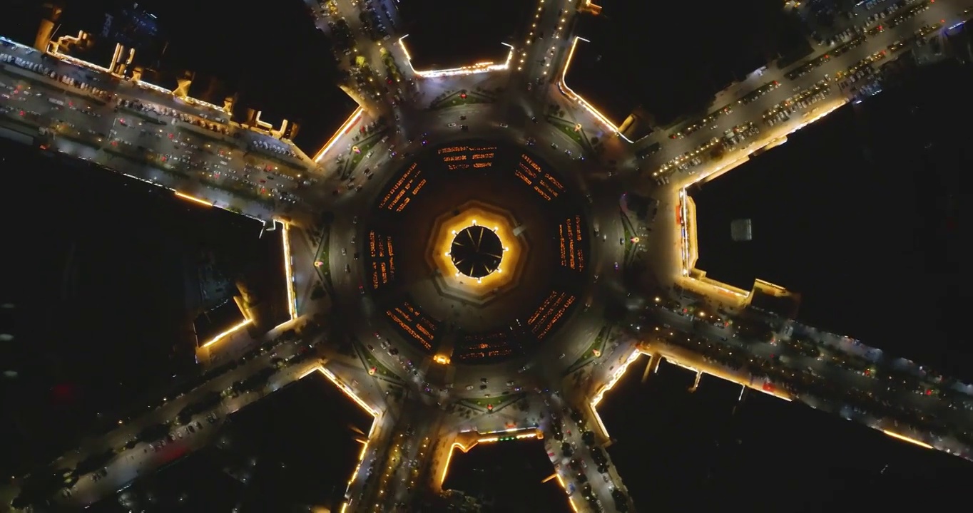 航拍新疆八卦城特克斯城市风光视频素材