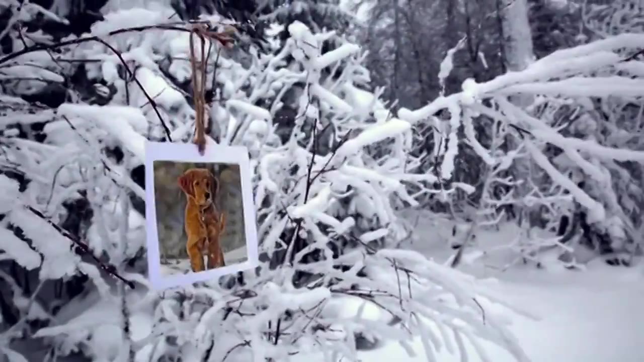 冬天森林里的照片展示模版视频下载