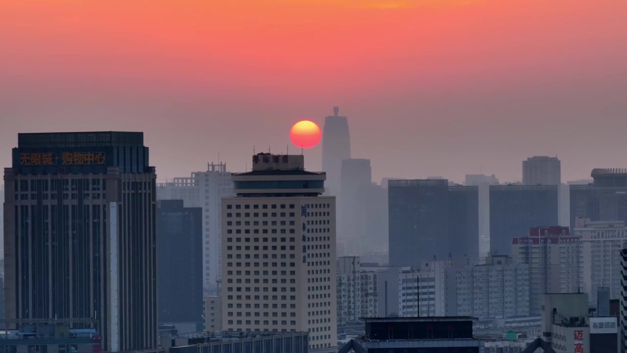 4K航拍郑州城市日出视频素材