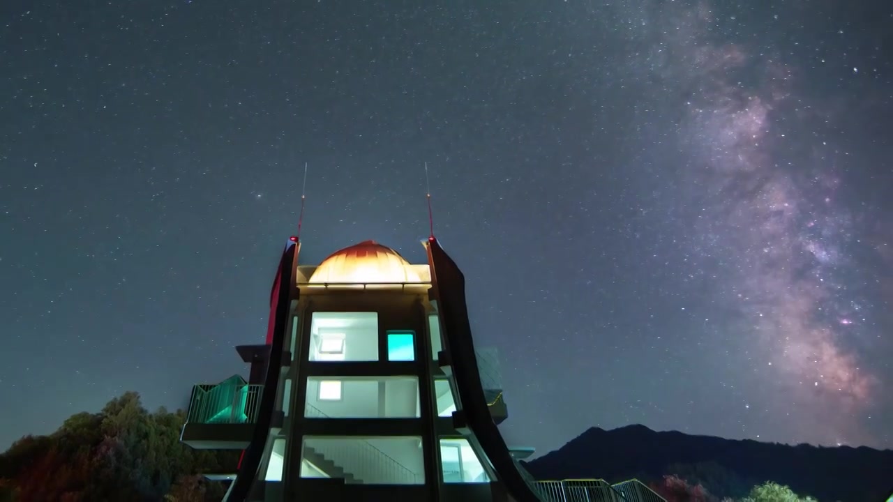 星空延时：秦岭天文台与夏季银河视频下载