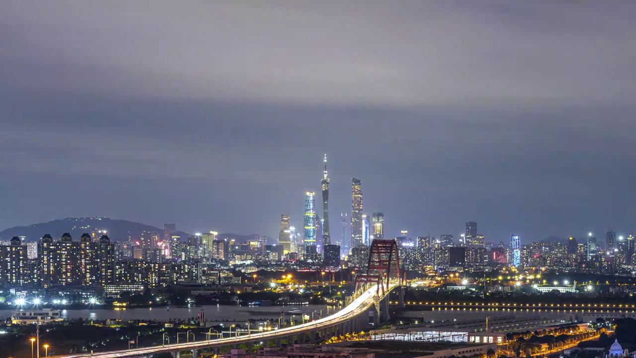 广州CBD新中轴线城市夜景风光延时视频视频素材