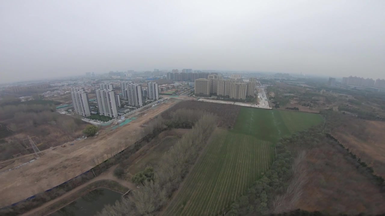 航拍北京平谷区新建环岛及公园视频下载