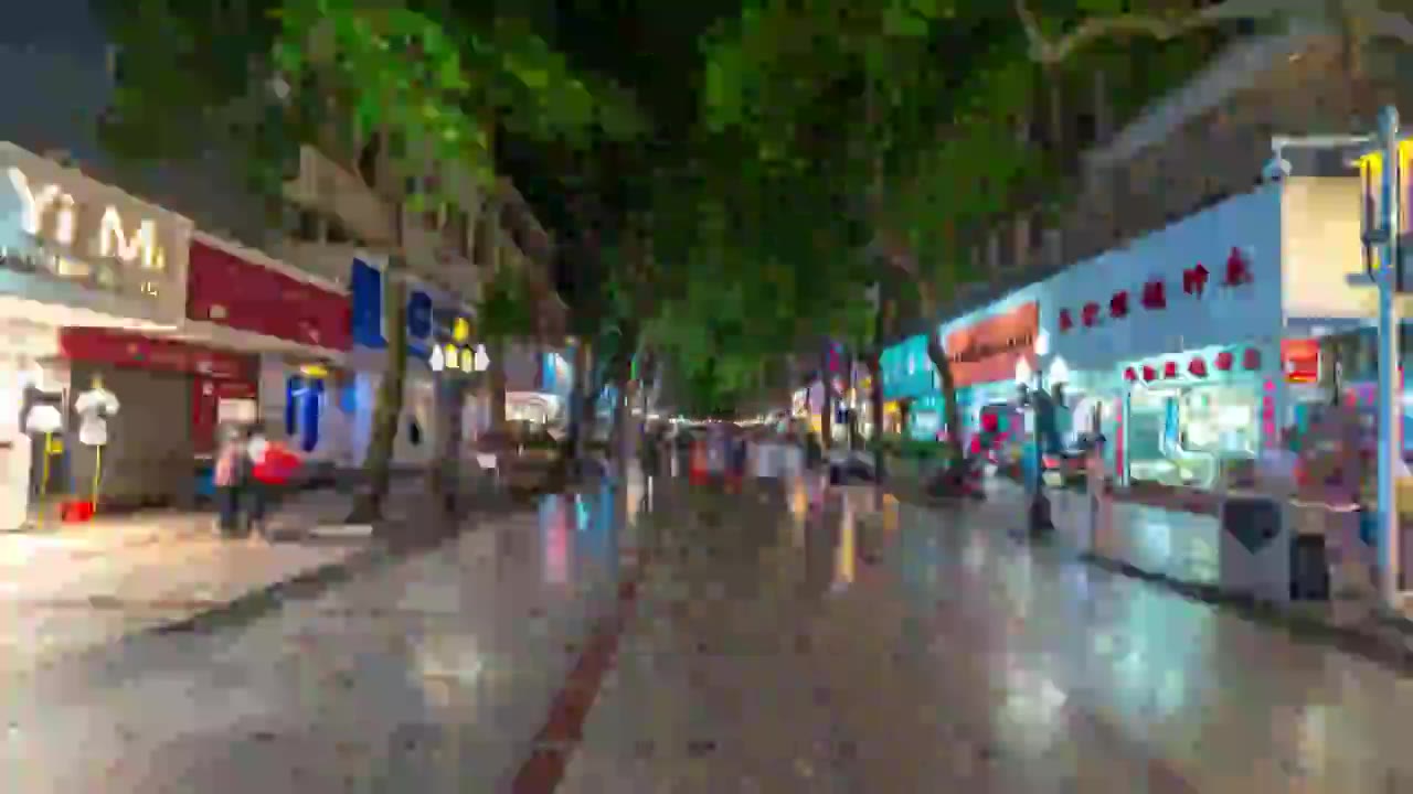 惠州步行街夜景大范围延时视频素材