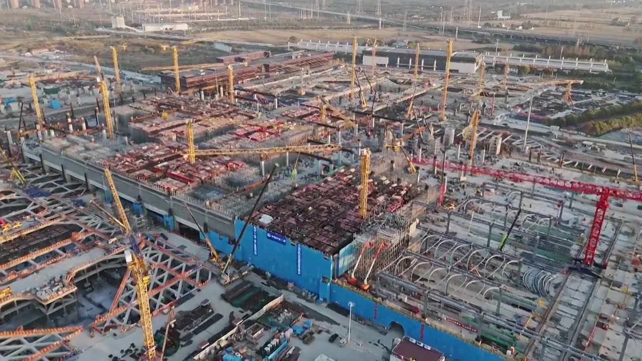 建设中的上海松江枢纽视频下载