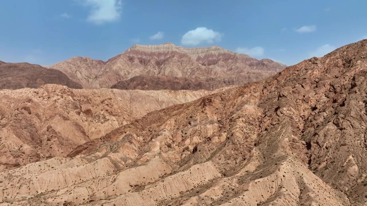 新疆克孜勒苏乌恰县境内雅丹地貌航拍视频下载