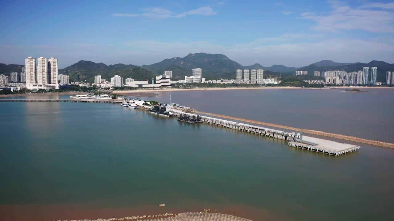 珠海香洲港客运站航拍视频下载