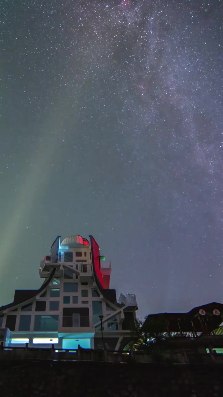 星空延时：陕西汉中市留坝县乡村天文台银河视频下载
