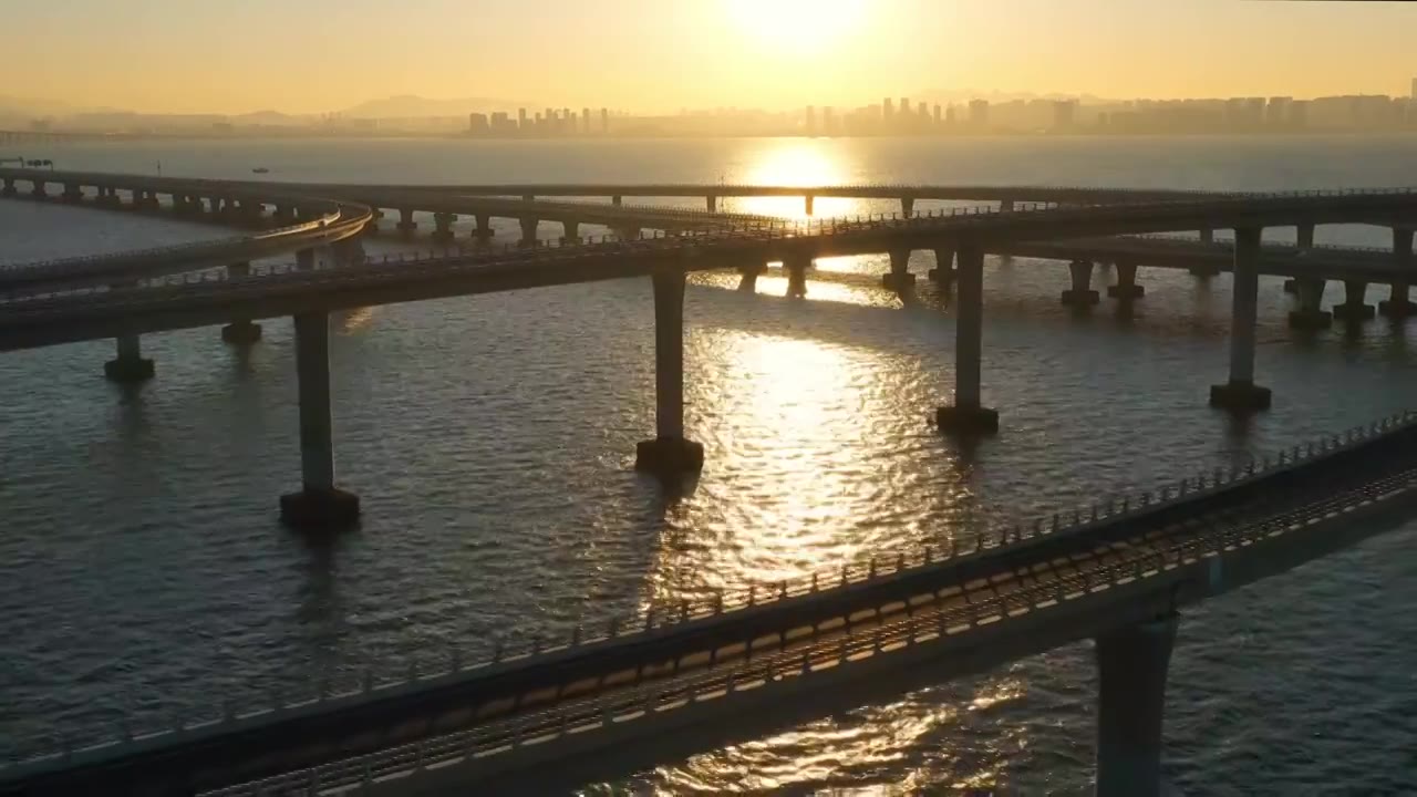 山东省青岛胶州湾跨海大桥视频下载