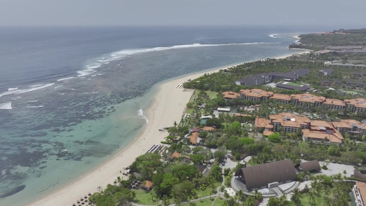 HDR印尼巴厘岛努沙杜瓦海滨度假村风光视频下载