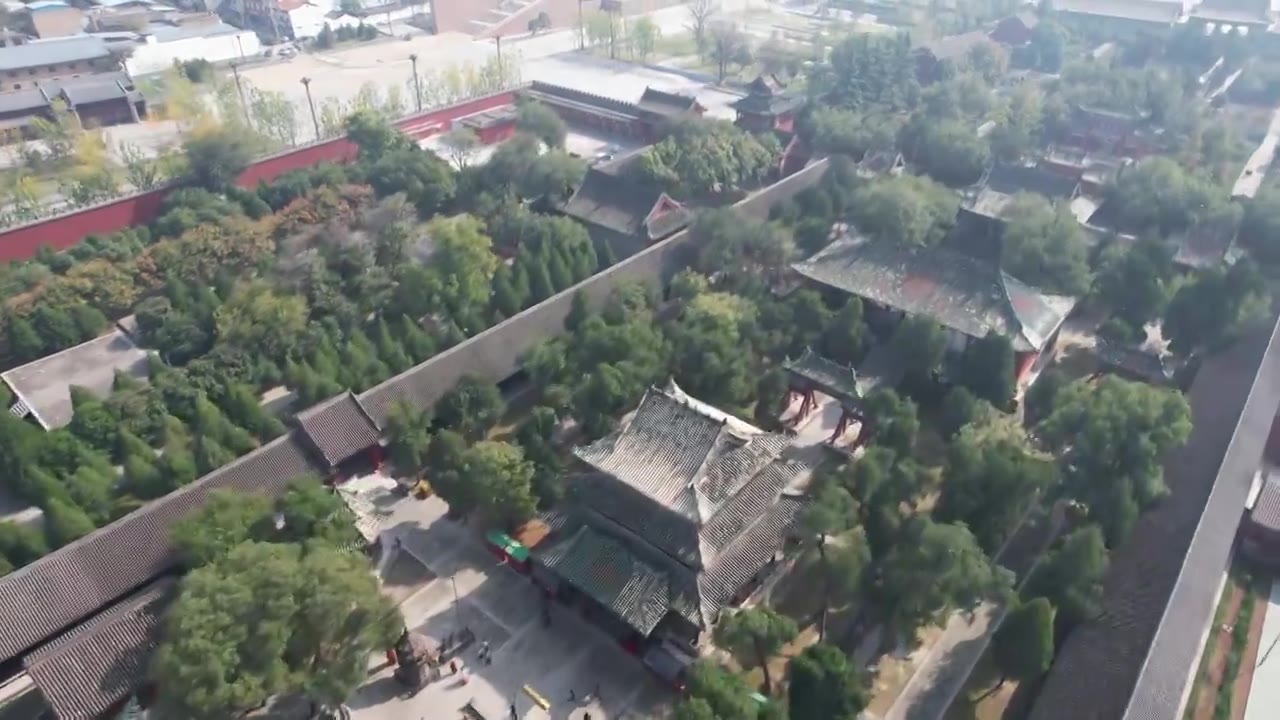 中国山西运城关帝庙航拍视频下载