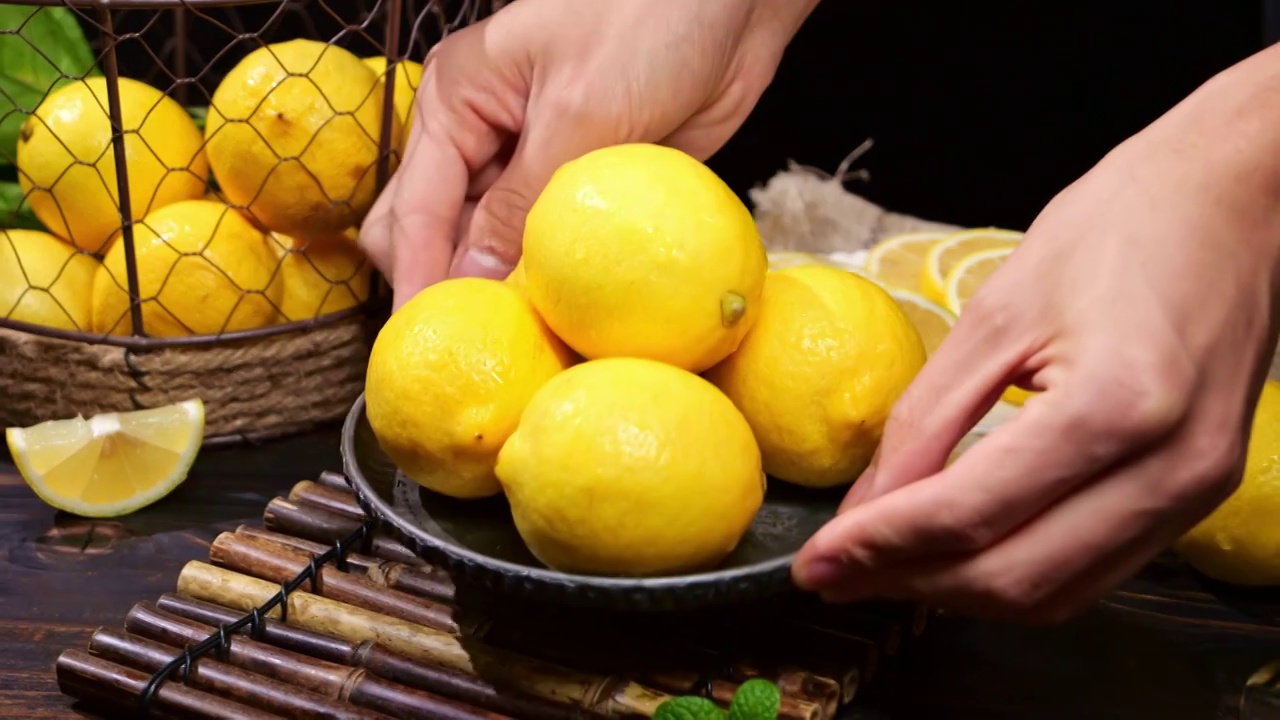 柠檬 安岳黄柠檬 黄皮柠檬 新鲜柠檬视频下载