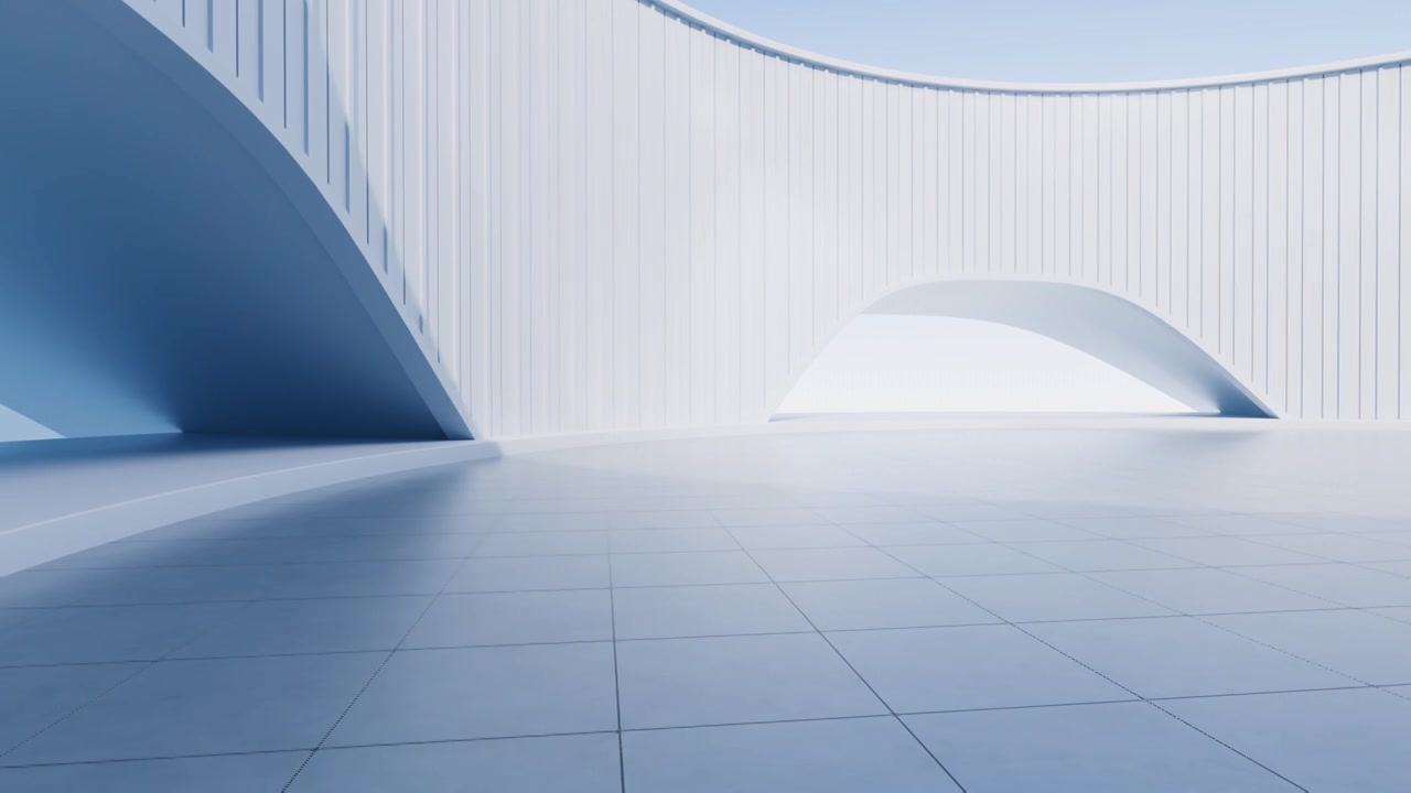 创意简约曲线建筑背景3D渲染视频素材