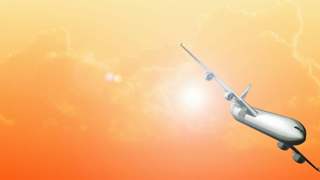 飞机在天空中飞行动画特效视频下载