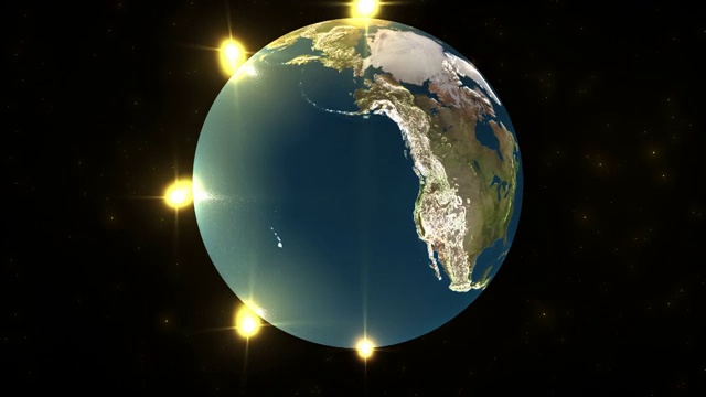 3D动画地球发光特效视频素材
