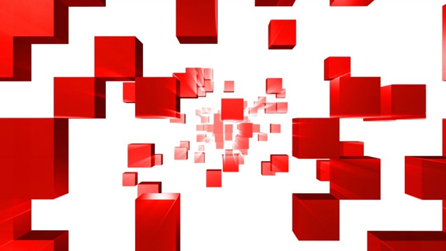 红色方块动画特效视频素材