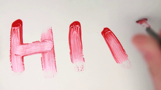 在白色的表面上用红漆手绘HIV字样视频下载