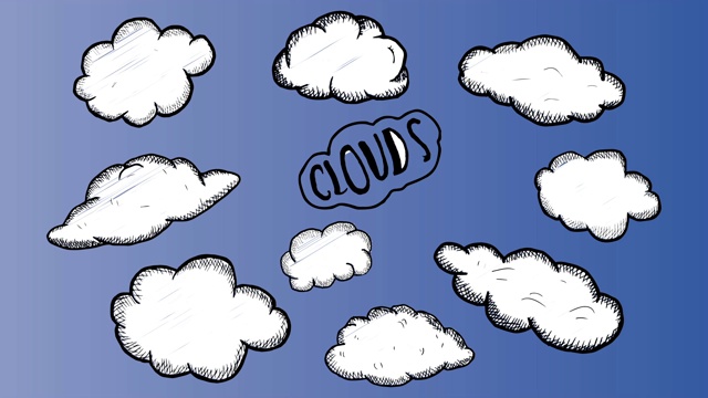 云计算动画在蓝色背景视频素材
