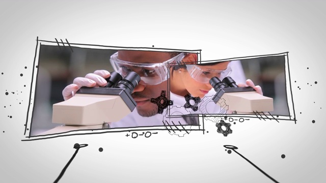 实验室助手的视频会出现在白色背景上视频素材