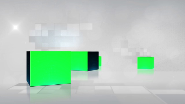 动画立方体与色度键转动视频素材