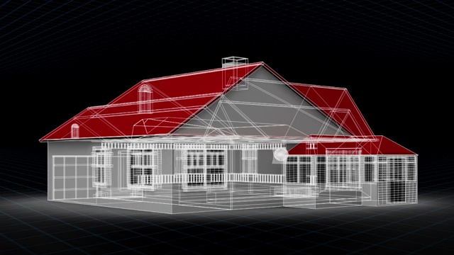 在黑色背景上建造模型房子的蒙太奇视频素材