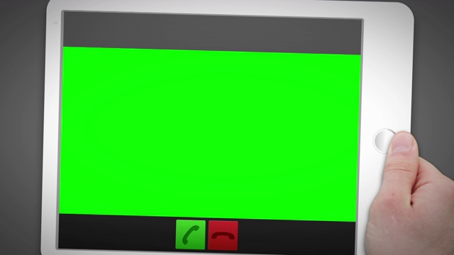 蒙太奇的绿色屏幕成平板手持视频下载