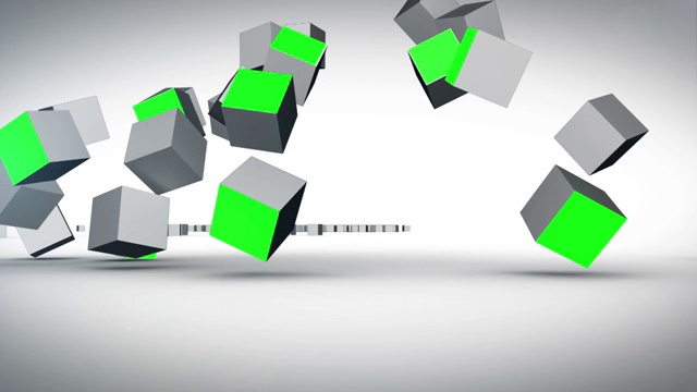 立方体在白色背景上形成色度键空间视频素材