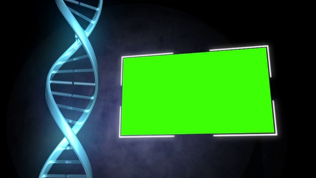 DNA图像旁边的绿色屏幕动画特效视频素材