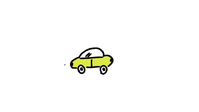 在白色背景上出现彩色驾驶汽车的动画视频下载