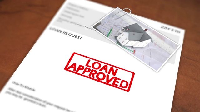 在贷款申请中，用红色标出已批准的贷款的动画邮票视频下载