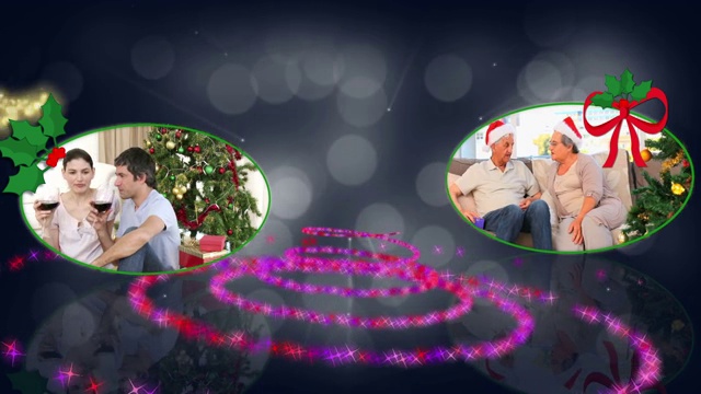 一家人过圣诞节视频动画特效视频下载