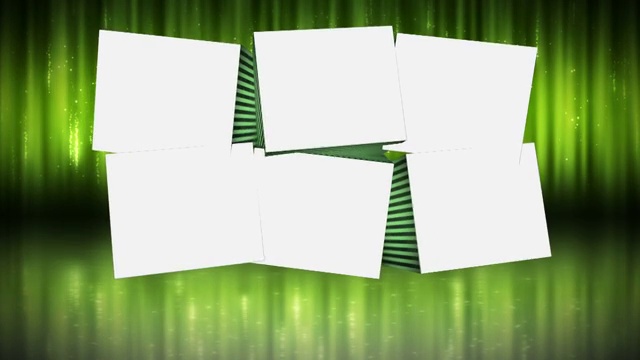 绿色背景下的空白立方体动画视频素材