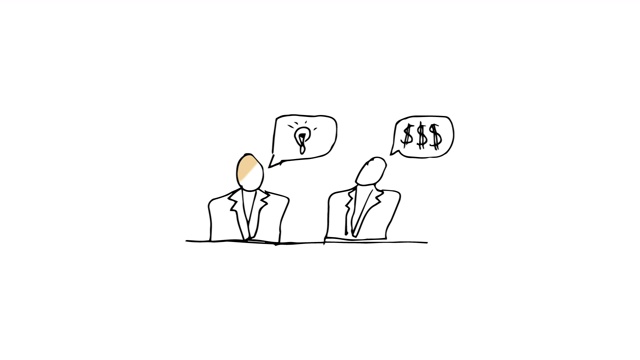 两个商人在白色背景下谈论金钱的动画视频下载