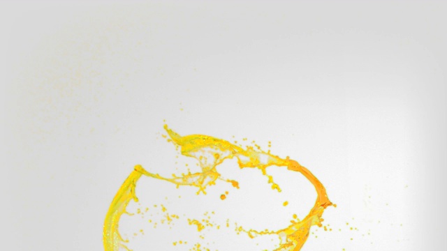 黄色颜料在空中流动动画特效视频下载