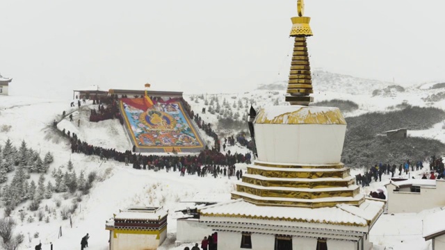 西藏甘南郎木寺藏传佛教仪式视频下载