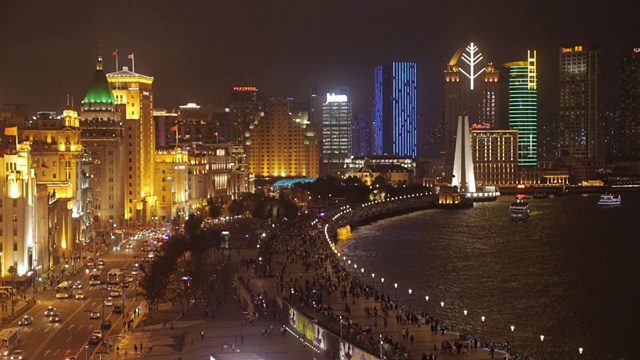 中国上海外滩夜景视频素材