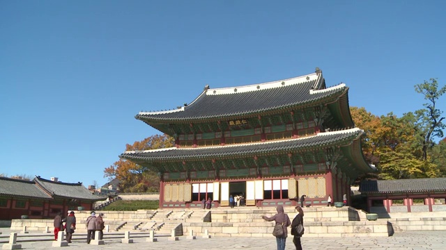 人们在韩国首尔昌德宫散步视频下载