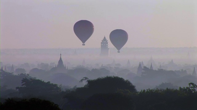 在缅甸蒲甘放飞的气球视频下载