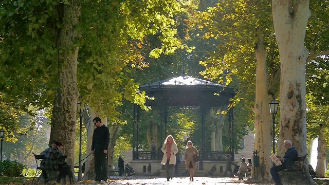 Park in Zagreb, Croatia视频素材