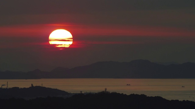 日本濑户内海的日落视频下载