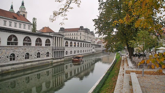卢布尔雅尼卡河，斯洛文尼亚视频素材
