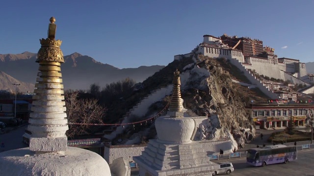 西藏布达拉宫, 拉萨，中国视频素材