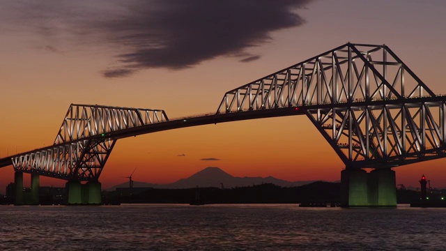 东京门大桥和富士山视频素材
