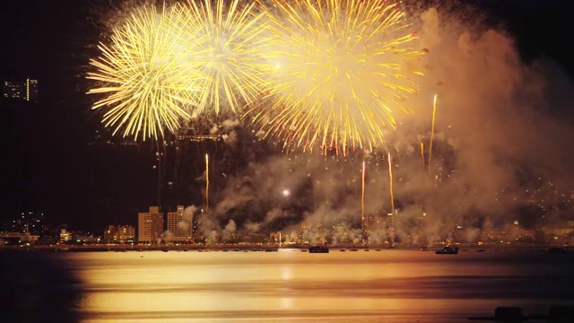 Suwa Lake Fireworks Festival视频素材